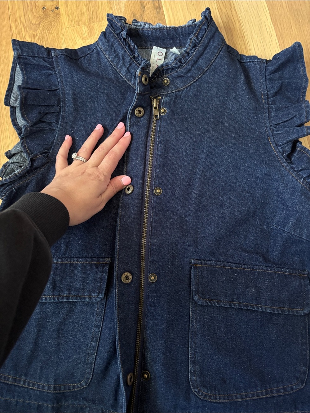 Anthropologie Dolan Ruffled Denim Utility Vest - Picture 4 of 7